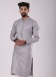 Sequins Work Grey Color Kurta Pajama